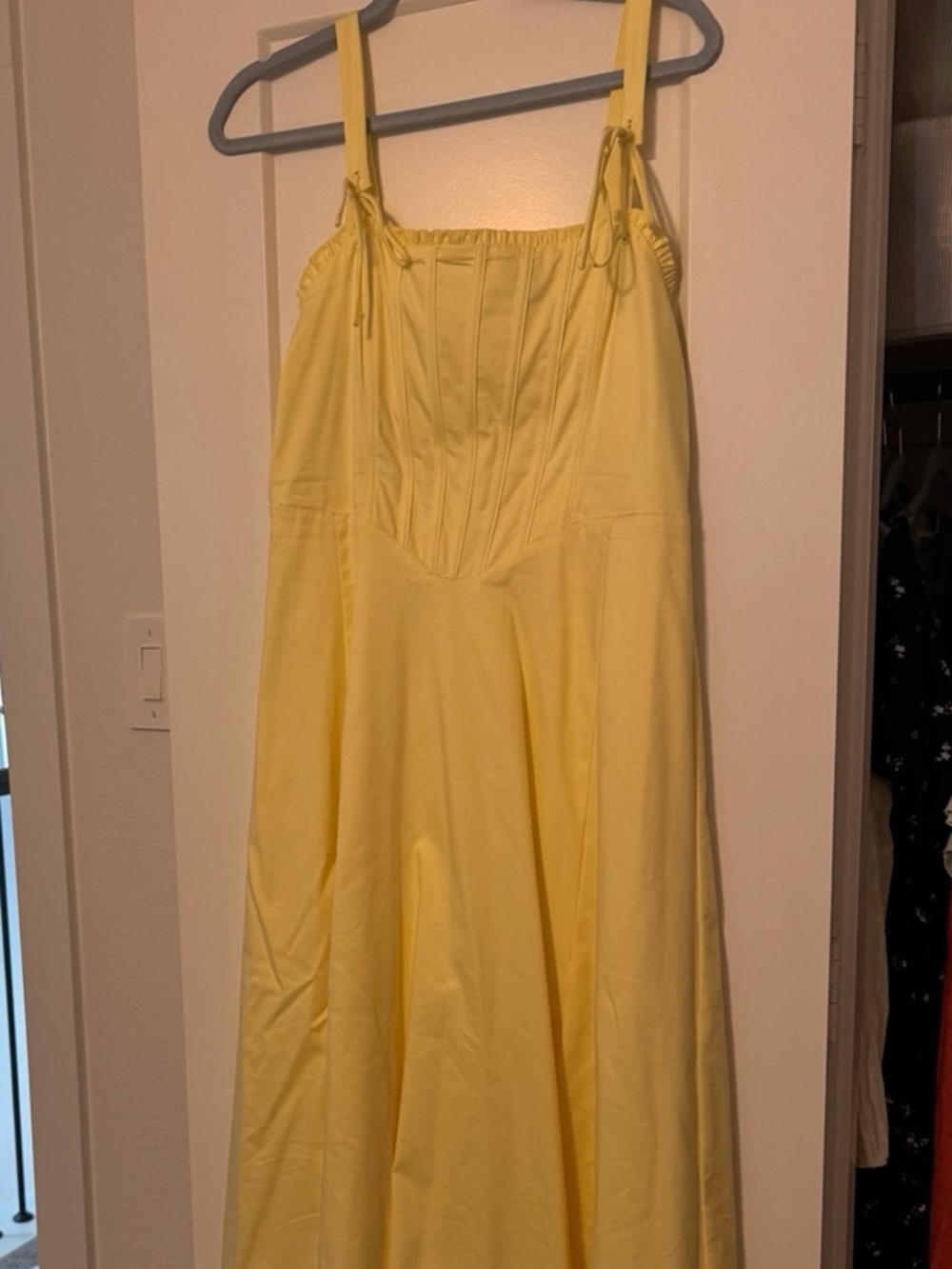 Butter Yellow Maxi Poplin Dress